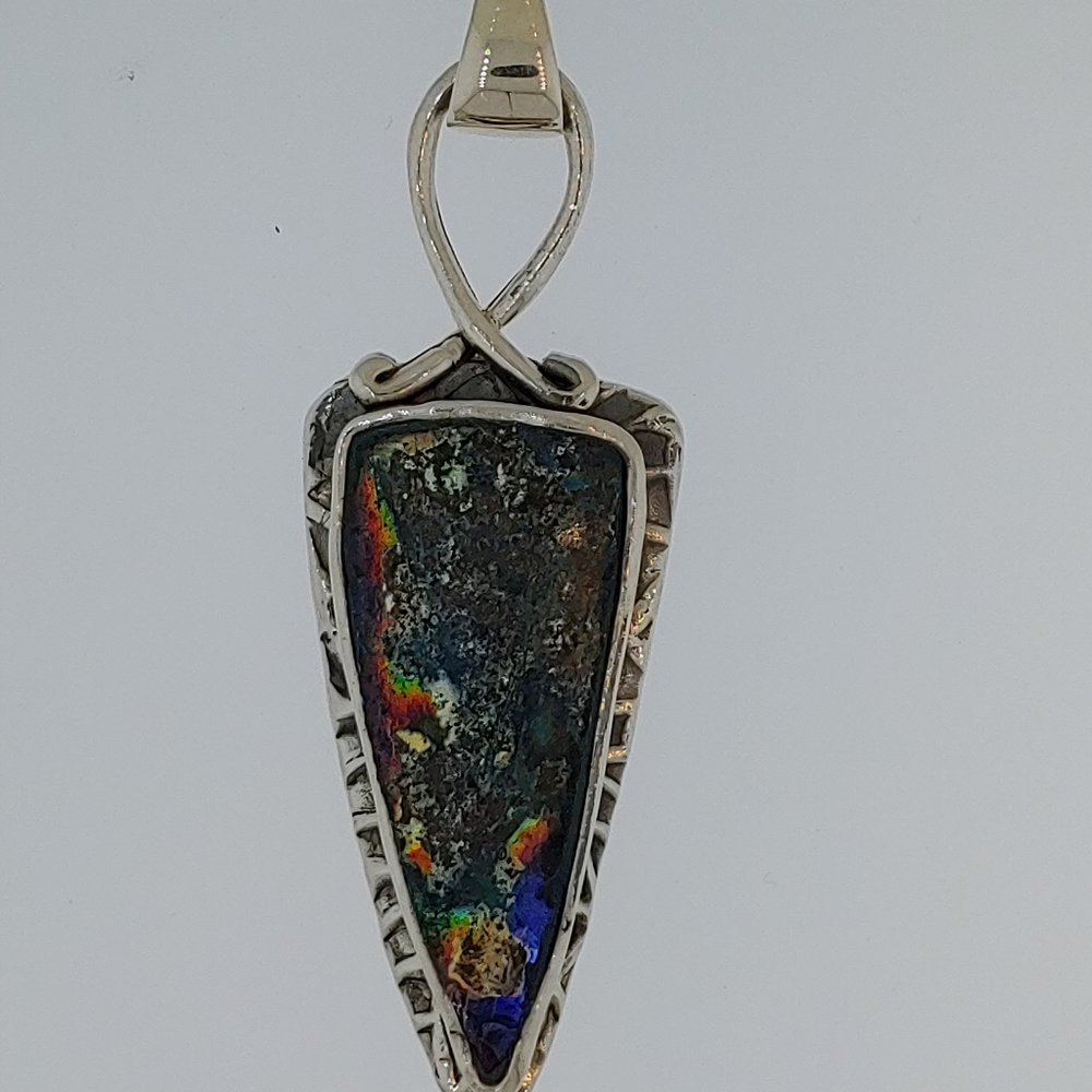 Sterling Silver Roman Glass One of a Kind Necklace
